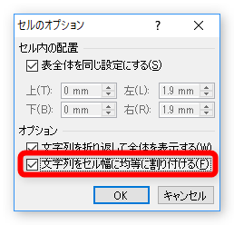 Word ワード での表の細かい設定 表内での均等割り付け Prau プラウ Office学習所