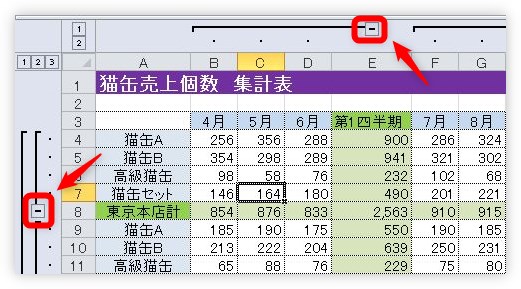Excel（エクセル）でアウトライン（グループ化）を設定する方法 Prau（プラウ）Office学習所